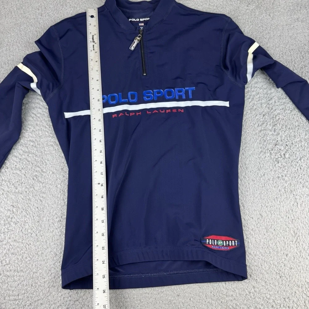 Vintage Ralph Lauren Athletic Polo Sport 1/4 Zip Cycling Style Shirt Made In USA